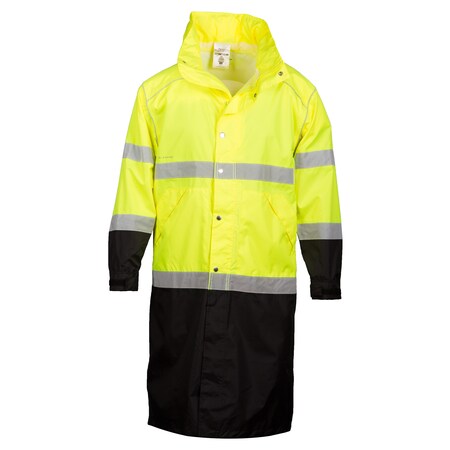 S-M, Lime, Class 3, Premium Brilliant Series Long Rain Coat